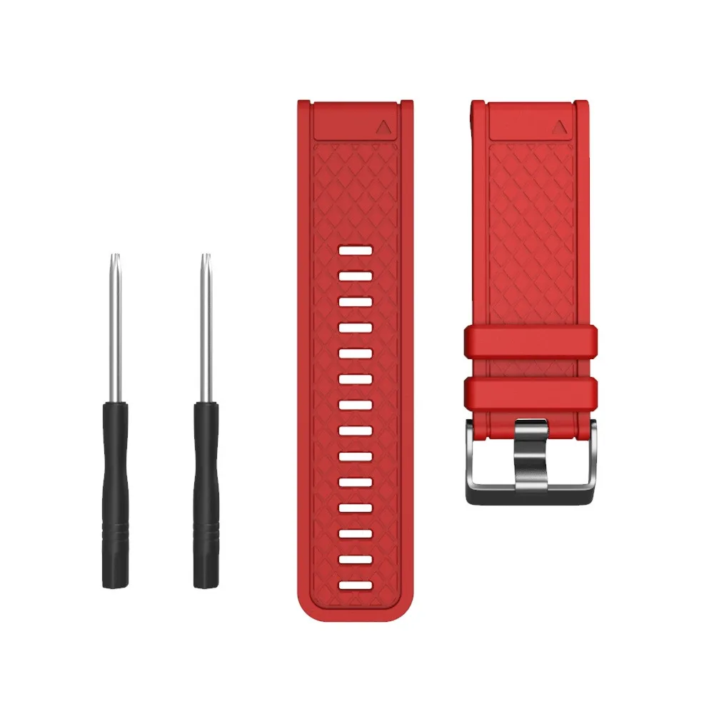RD Для Garmin Fenix/Fenix 2 Band Easy Fit 26 мм ширина мягкий силиконовый ремешок для часов сменный ремешок на запястье браслет+ Инструменты - Цвет ремешка: RD