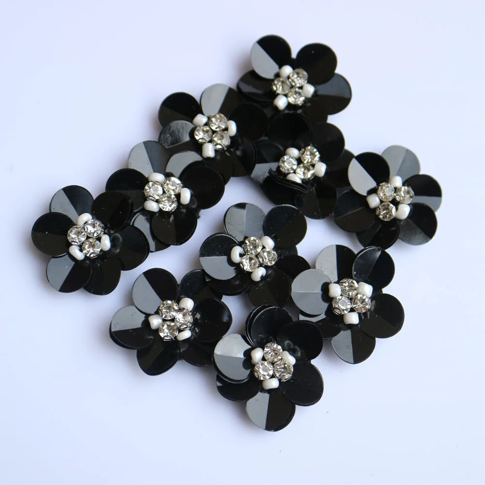 

10pcs/lot Rhinestone beaded patches for clothes DIY sew on parch appliques Embroidery applique patch ropa clothing accessory