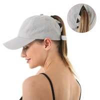 2021 new baseball caps for women breathable mesh sun visors hats female summer european outdoor sports criss cross ponytail hat
