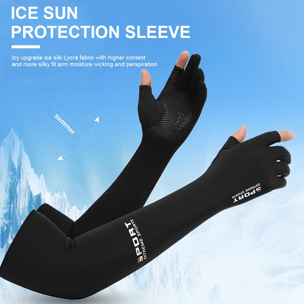 

Ice Fabric Silk Sport Arm Sleeves Unisex Cycling Arm Sleeves Running Cycling Cover Sun UV Cool Summer Outdoor Sport Arm Cover