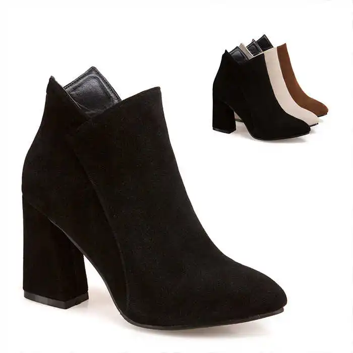 

Single boot thick high heel short boots women's boots frosted Martin boots autumn winter warm short boots 33 40 41 42 43