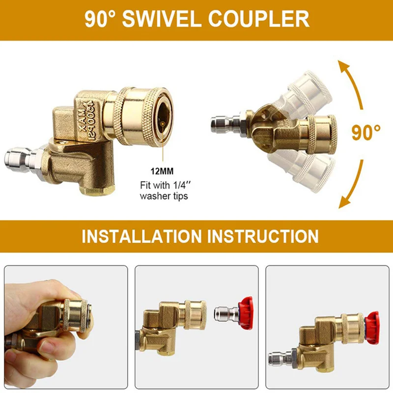 Набор наконечников для мойки высокого давления 4000psi быстроразъемный Поворотный
