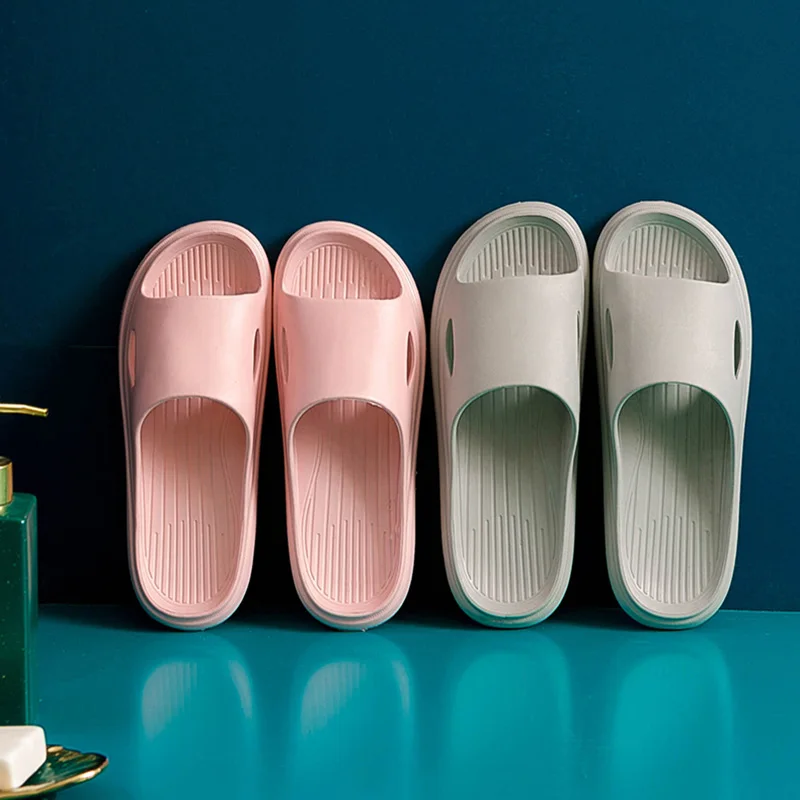 

Men Women Thick Platform Slippers Summer Beach Eva Soft Sole Slide Sandals Leisure Men Ladies Indoor Bathroom Anti-slip Shoes