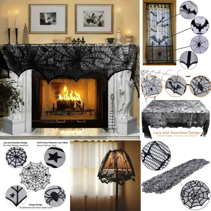 Хэллоуин украшение паутина настольная дорожка привидение паук веб сетка