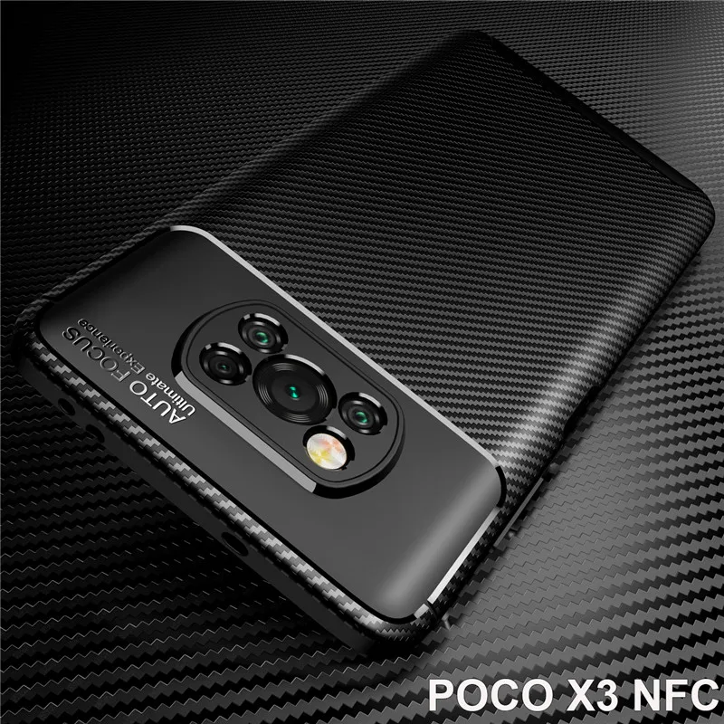 POCO X3 Pro POCO X3 NFC Case 2020 Soft Silicone TPU Case For Xiaomi POCO X3 NFC Carbon Fiber Armor Case Cover poko POCO x3 nfs