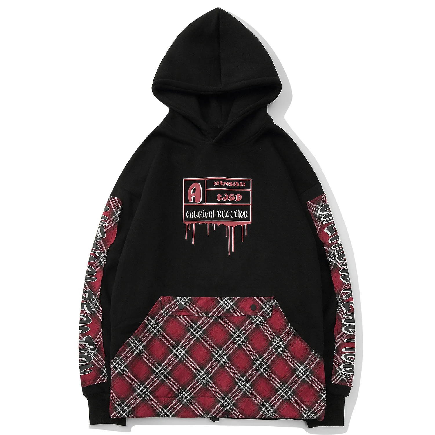 Мужская толстовка в клетку Aelfric Eden Повседневный хлопковый пуловер с капюшоном