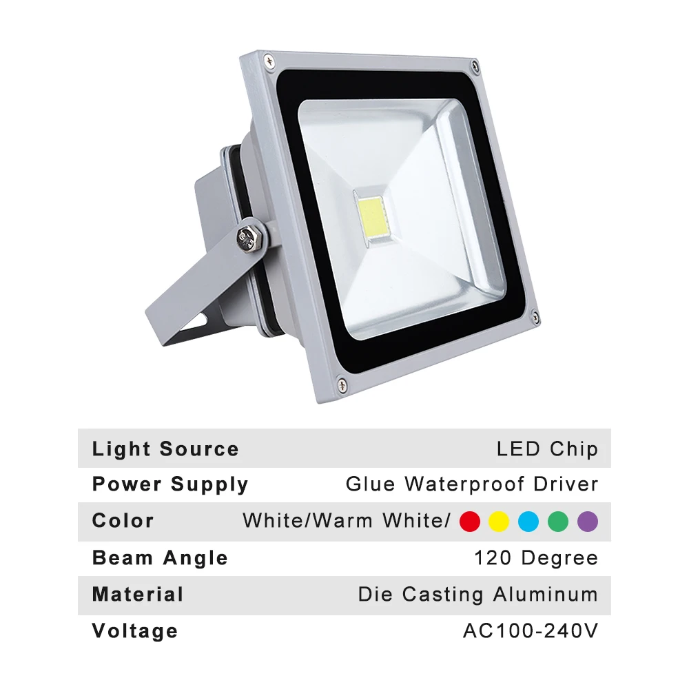 Светодиодный прожектор 110 В 220 Уличный настенный светильник 20 Вт 50 100 150 200