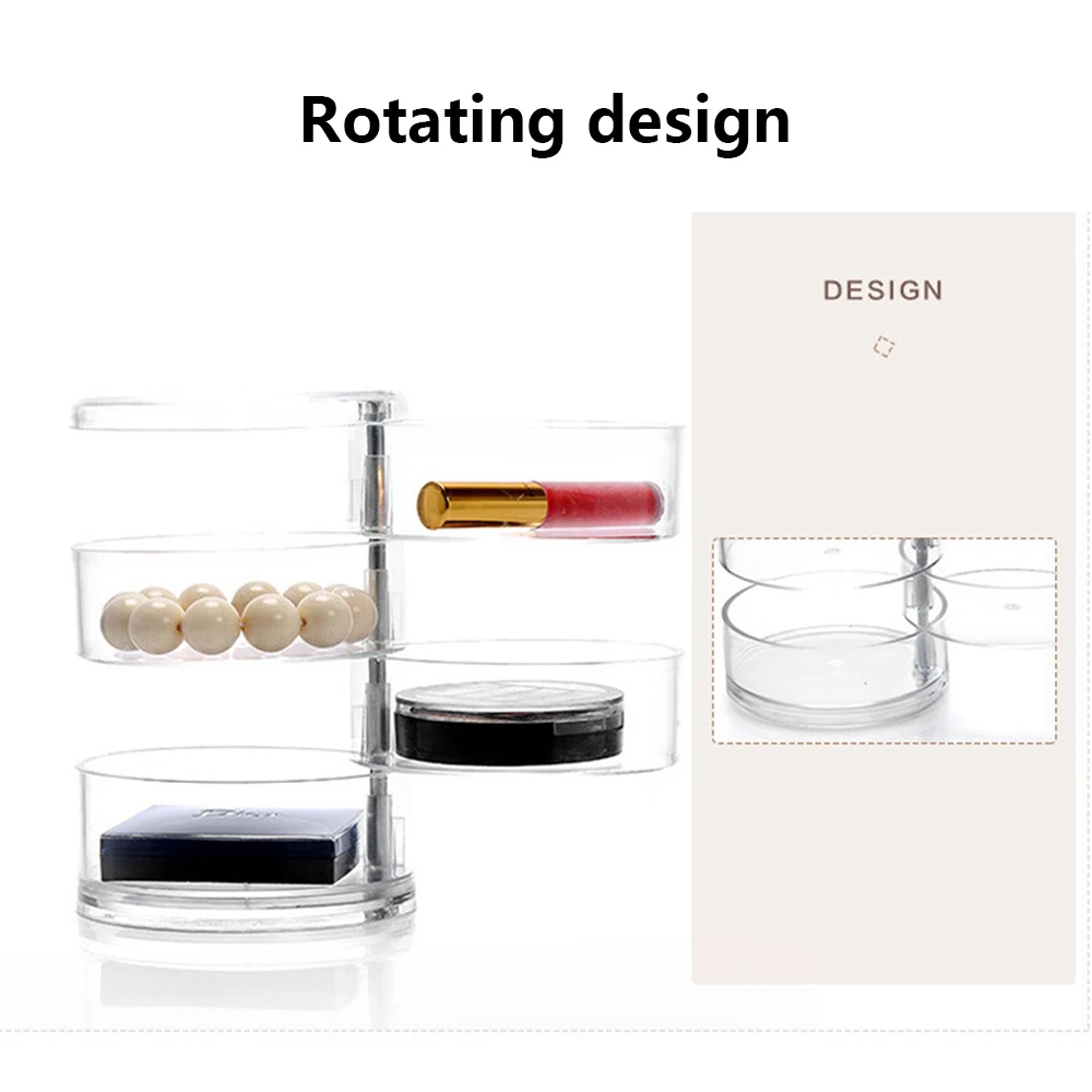 Прозрачная акриловая коробка для хранения косметики с вращением на 360 градусов