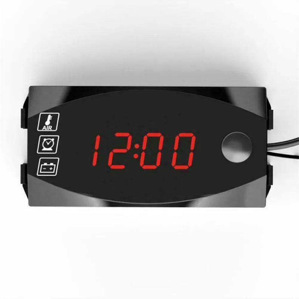 

3-In-1 Motorcycle Voltmeter Air Temperature Mini Replacement Time Clock
