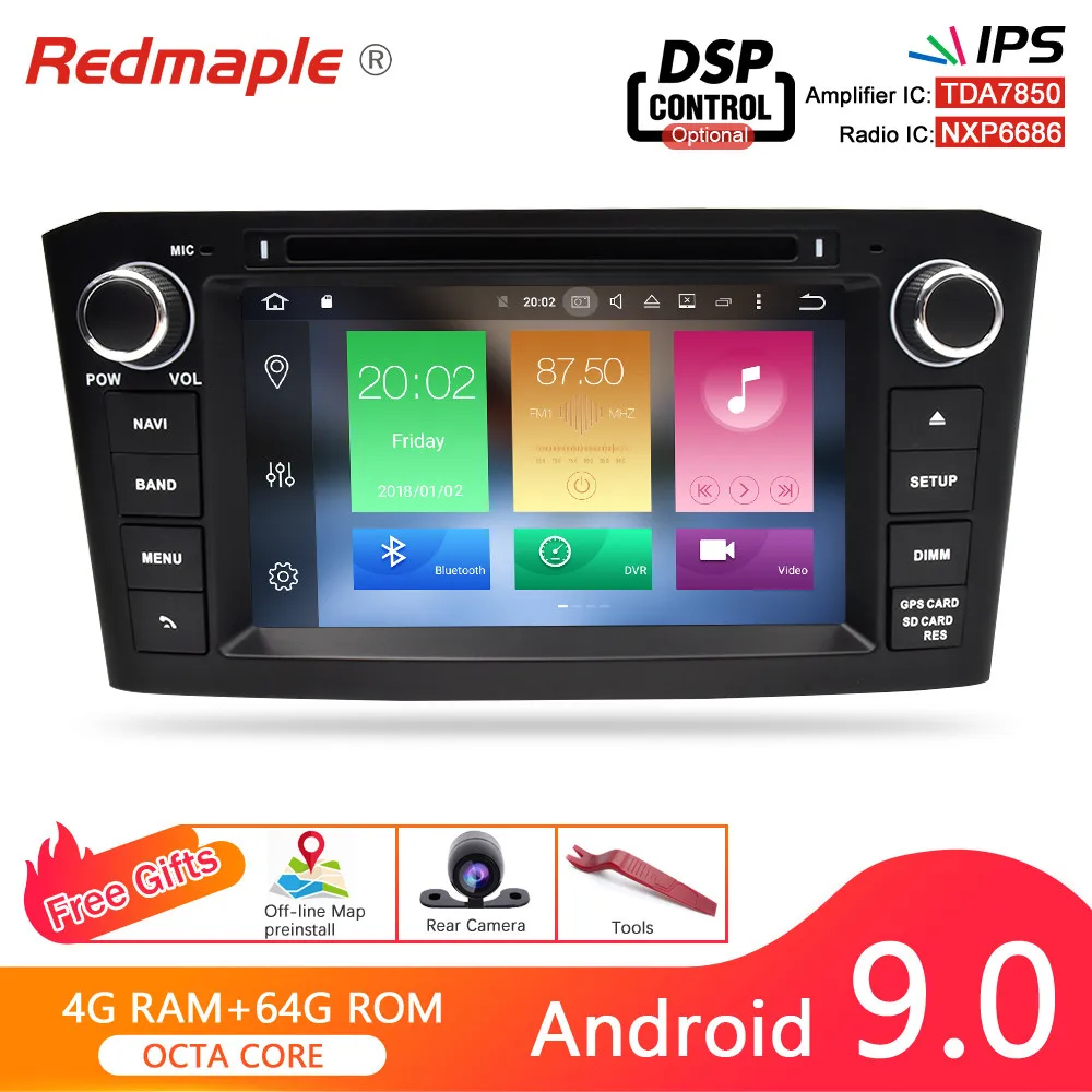 Автомобильный DVD плеер с Android 9 0 радио мультимедиа стерео для Toyota Avensis T25 2003 2008