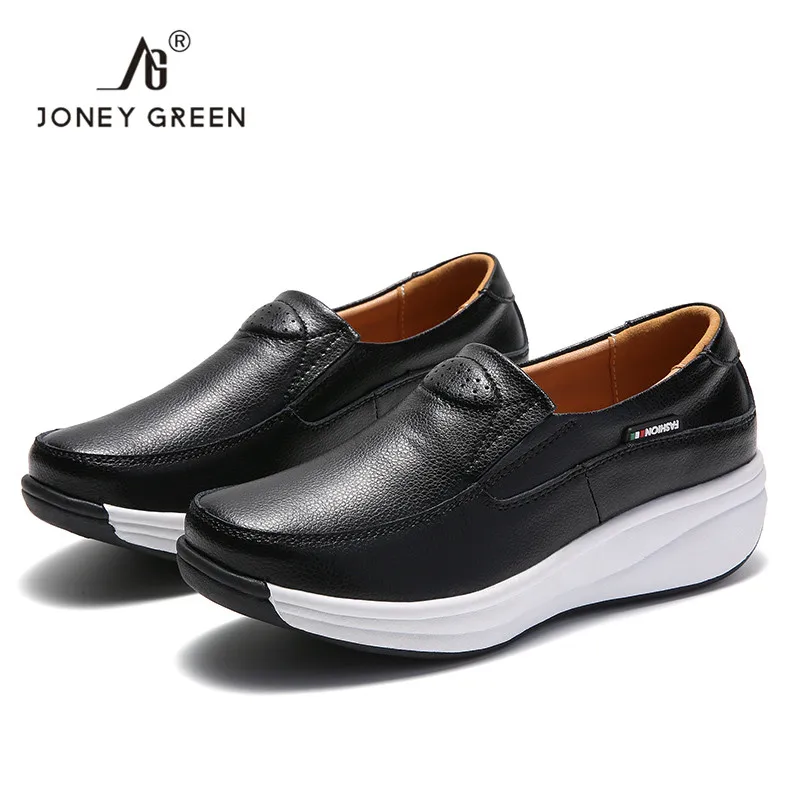 Мокасины женские из натуральной кожи туфли на плоской платформе без застежки