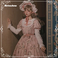 melonshow sweet lolita dress original design japanese doll sense lolita skirt bear story op elegant cla stitching sleeve dress