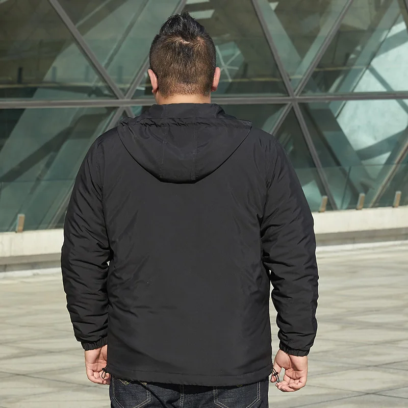 Модные мужские куртки с капюшоном больших размеров в стиле хип хоп зимняя