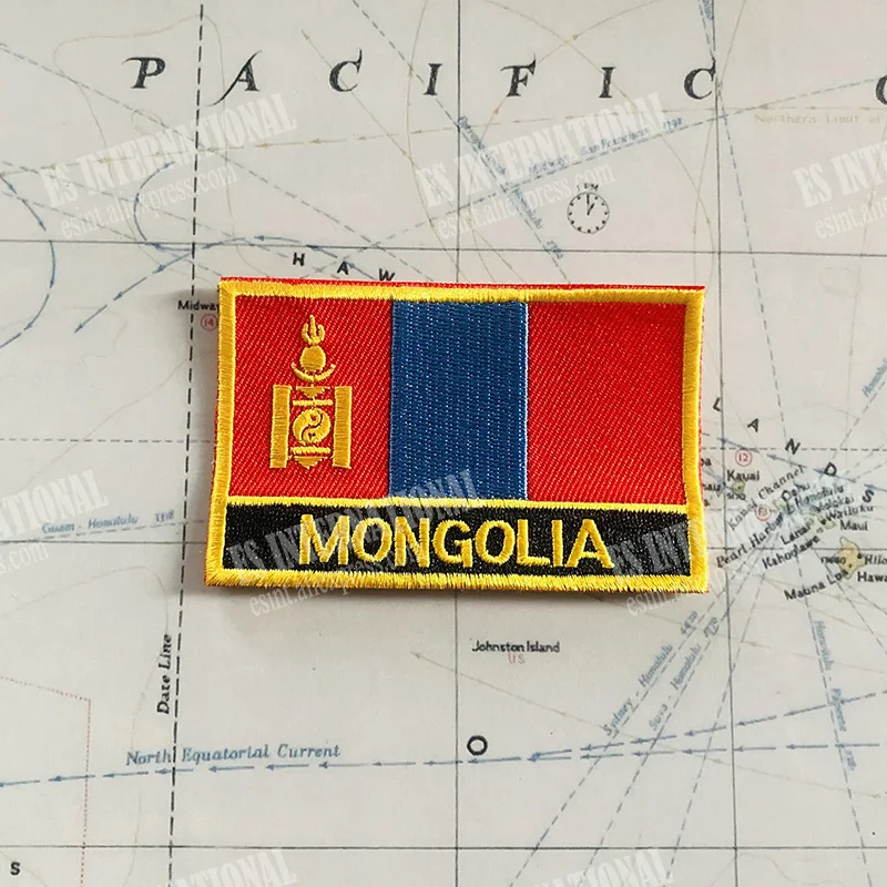 Монгольский Национальный флаг вышивка нашивки значки Shield и квадратная форма Pin