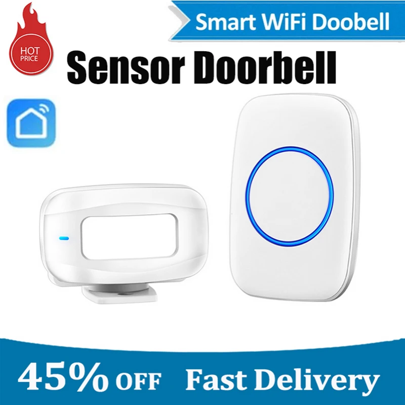 

Беспроводной датчик движения, сигнализация, дверной звонок с дистанционным управлением 433 МГц, ИК инфракрасный детектор, индукционный мага...