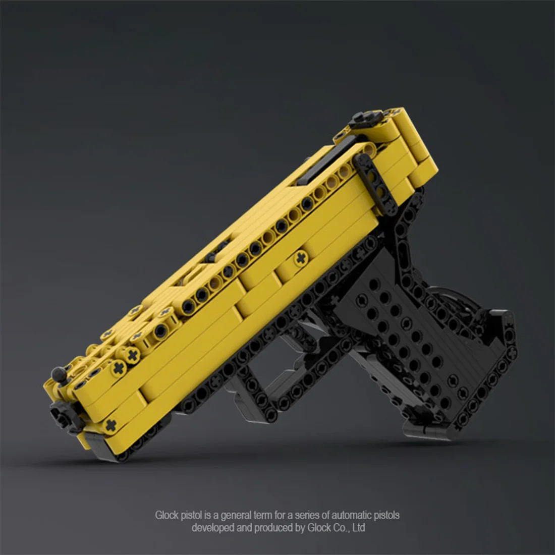 

Modiker 370+Pcs MOC Mechanical Weapon DIY Blaster Model Bricks Compatible with G18 Blaster Bricks - Black Yellow