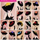 Набор для алмазной живописи YIMEIDO AB, женская сумка на молнии ручной работы 5D, сделай сам, Европейская и американская Сексуальная шляпа для девушек, цветок, красное вино, вышивка