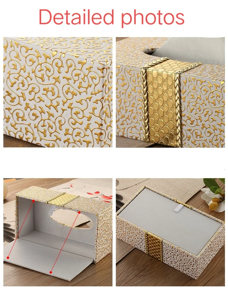 

European style Tissue box living room simple coffee table napkin tray home creative paper storage tissue box