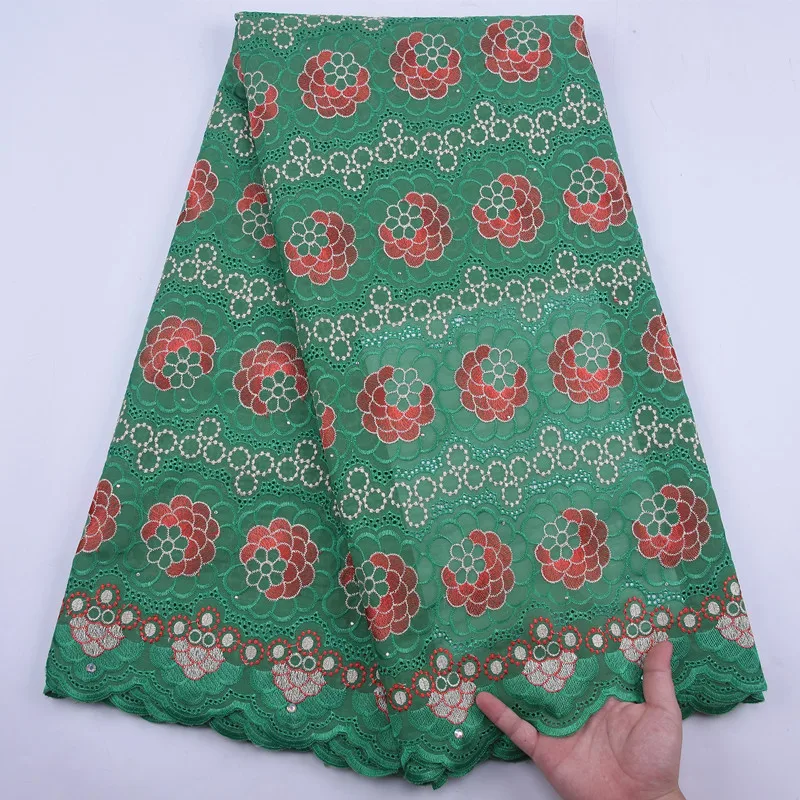 

Latest High Quality purple African Cotton Lace fabric 5yards Dress Party Swiss Voile Lace in Switzerland Dry Lace Material