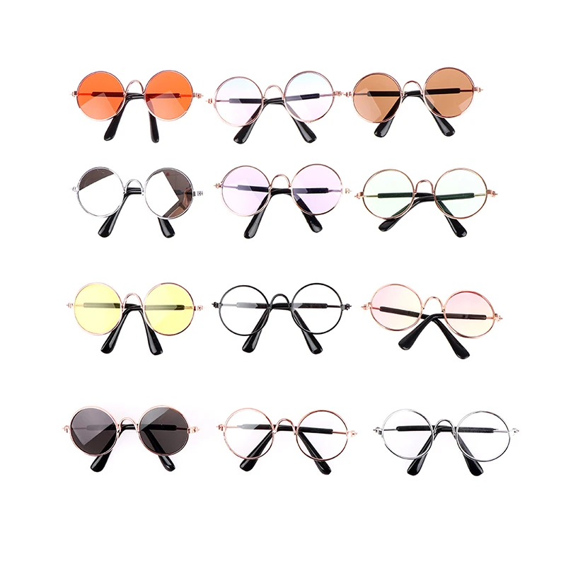 

Для 12 ''кукол хиппи прозрачные линзы круглая оправа глаз носить очки