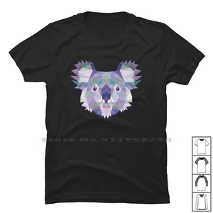 Geometric Koala Funny Animal T Shirts T Shirt 100% Cotton Geometric Koala Tri Geo Fun Om Ny Me Ko Hi Funny