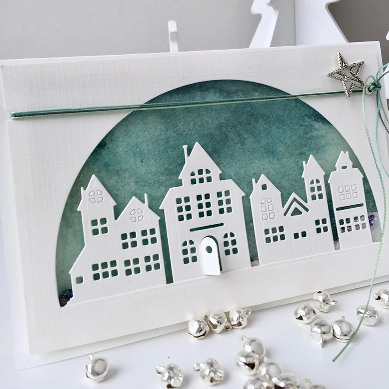 

Building House Metal Cutting Dies Scrapbooking Stencil DIY Decorative Craft Embossing Die Cuts Card Making New Dies For 2021
