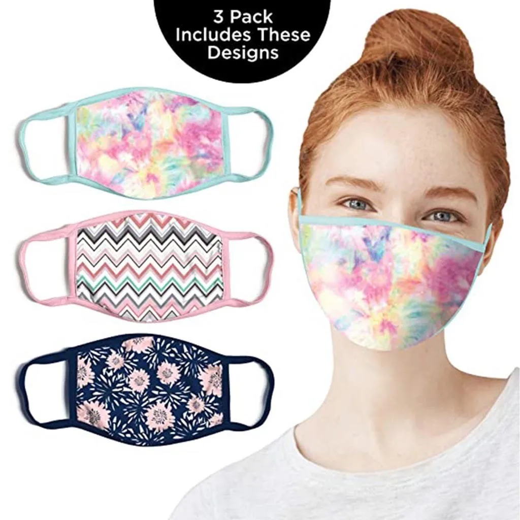 3 шт. женские маски для лица с принтом 0809p4| |