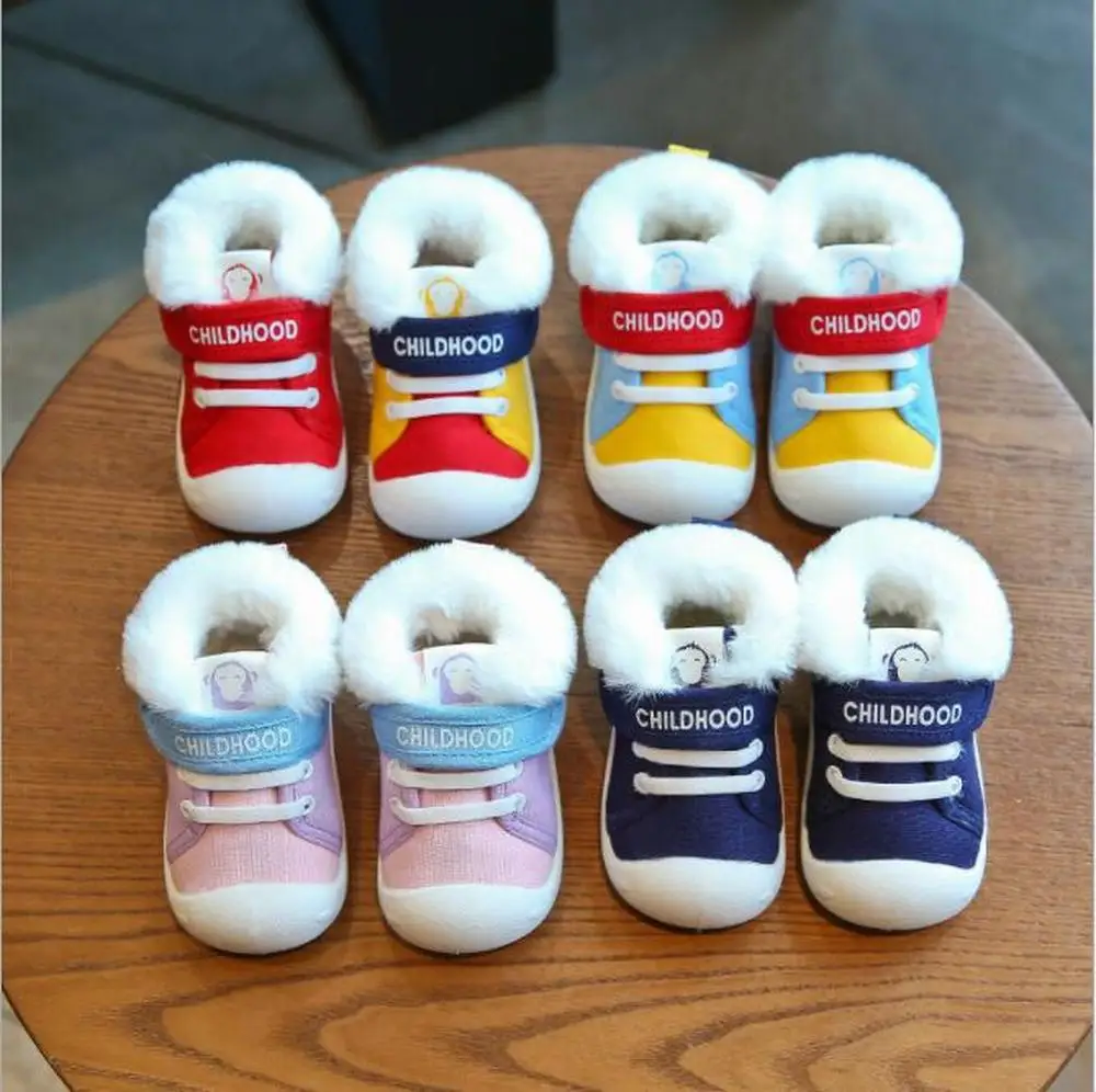 

Winter Infant Toddler Boots Warm Plush Baby Girls Boys Snow Boots Outdoor Soft Bottom Non-Slip Child Kids Boots Shoes