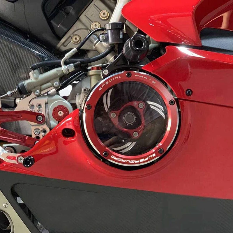 Прозрачная защитная крышка сцепления для Ducati Panigale 1199 1299 959 R S 2012 2019 2013 2018 (красный