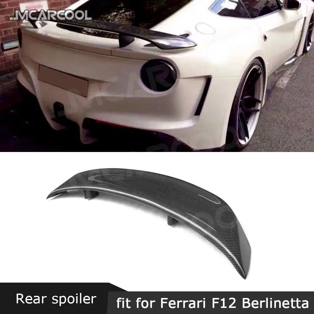 Чехол из сухого углеродного волокна для заднего багажника, спойлера, крыла, чехол для Ferrari F12 Berlinetta 2013-2016 FRP, стикер для спойлера, автостайлинг