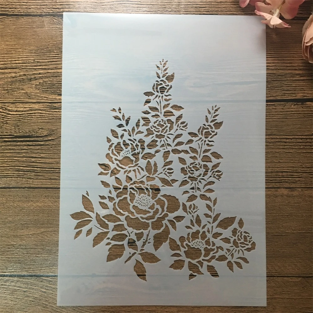

A4 29cm Mandala Flowers DIY Layering Stencils Wall Painting Scrapbook Embossing Hollow Embellishment Printing Lace Ruler
