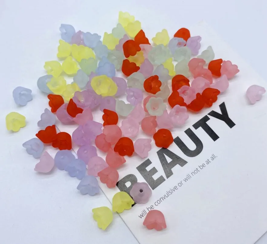 

Summer Color Acrylic campanula Flower Loose Beads For Diy Handmade Earring/Necklace/Bracelet/Hairpin Jewelery Making 100P y1406