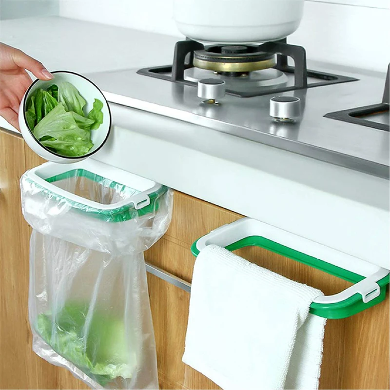 

6Pcs Kitchen Hanging Trash Bag Holder Rack Garbage Bag Plastic Bracket Closet Door Cupboard Hanging Storage Holder