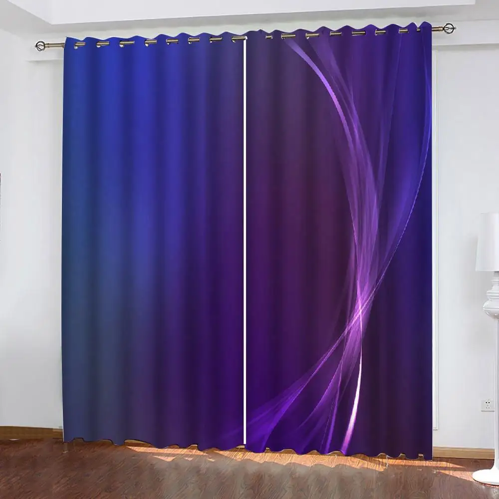

Beautiful Photo Fashion Customized 3D Curtains blue sloid curtain art lines curtains Decoration curtains