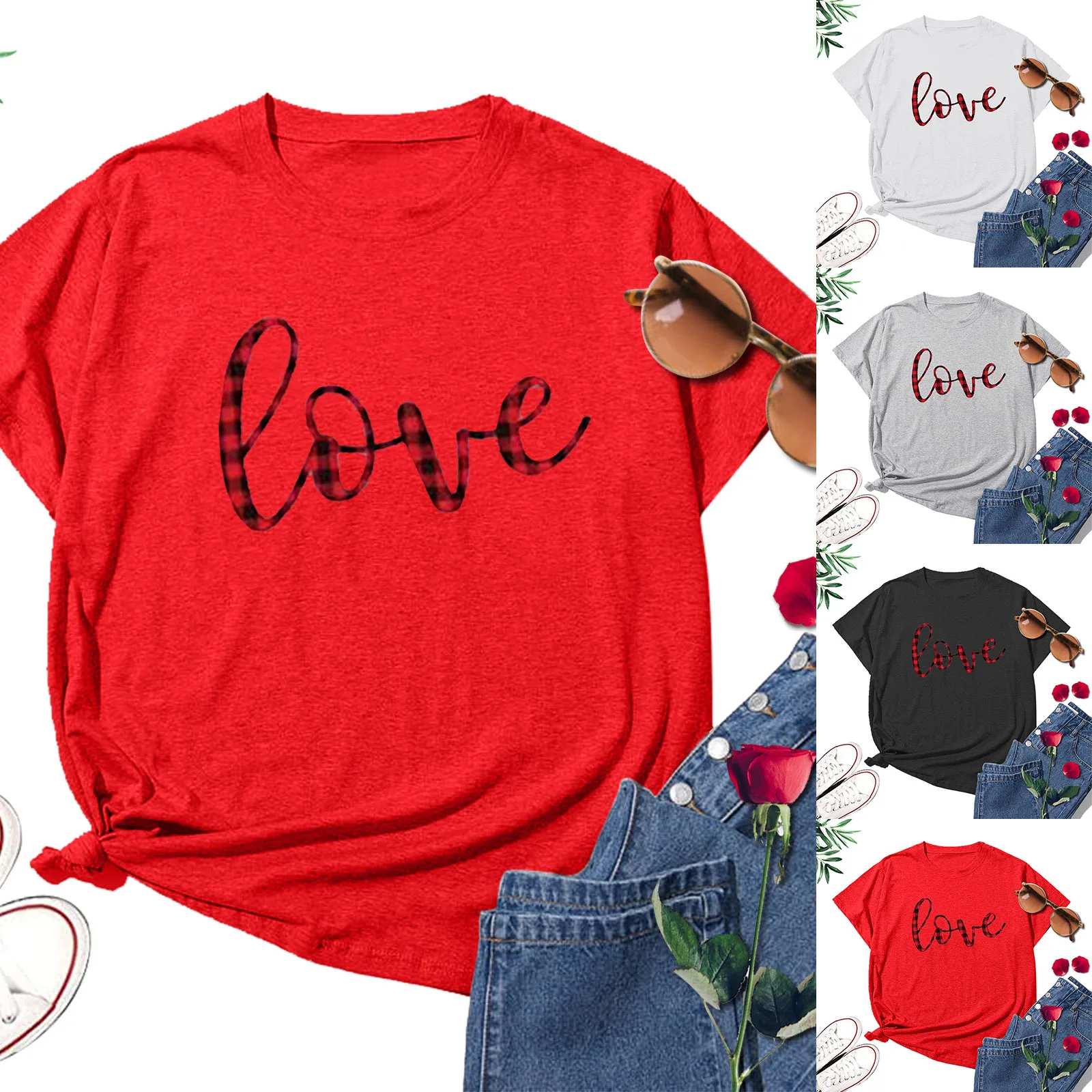 

King Queen Couples T Shirt Love Print Couple Tshirt Summer Fashion Woman T-shirt Casual O-Neck Tops Lovers Tee Shirt