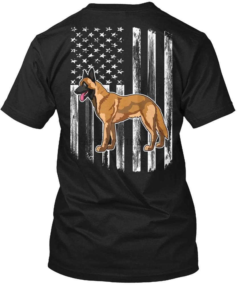 

Men T Shirt American Flag Belgian Malinois 4th July Women T-Shirt