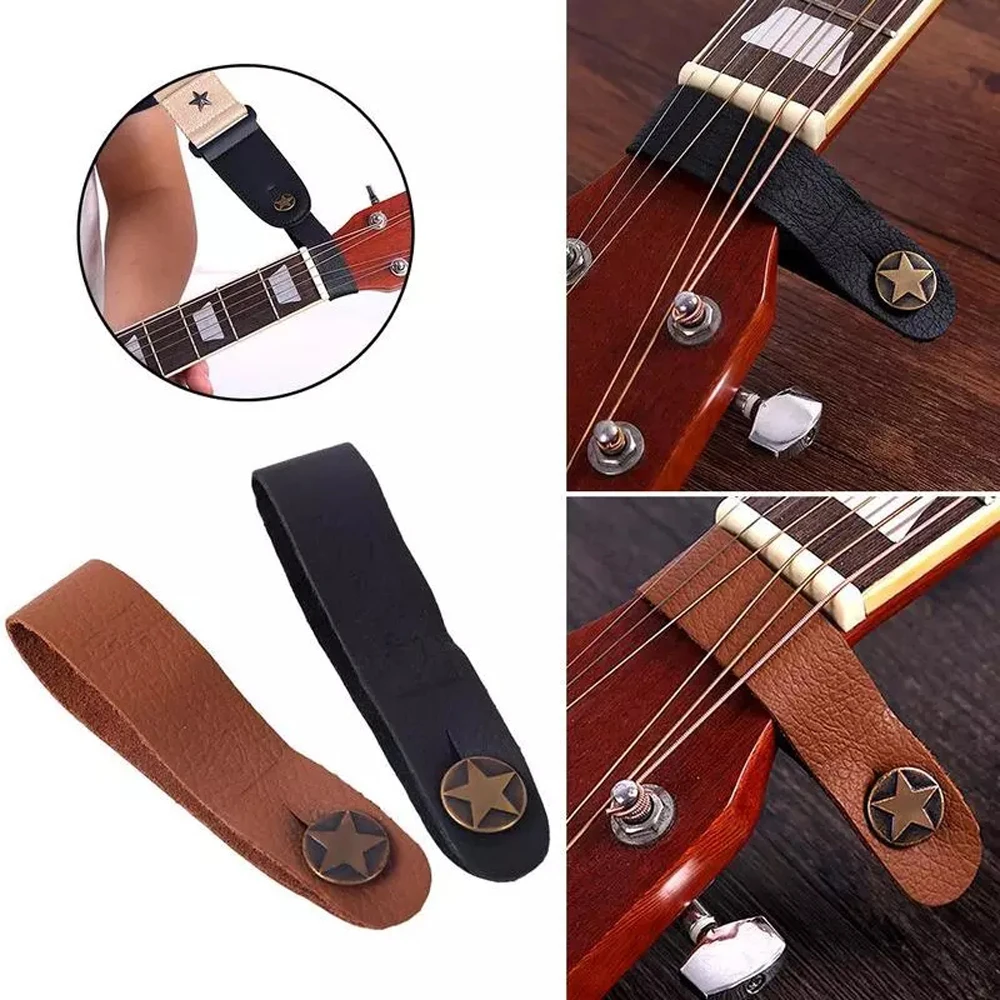 gitarre neck strap gitarre strap leder kopf gürtel halter taste safe lock ukulele bass folk akustische elektrische gitarre zubehör free glob