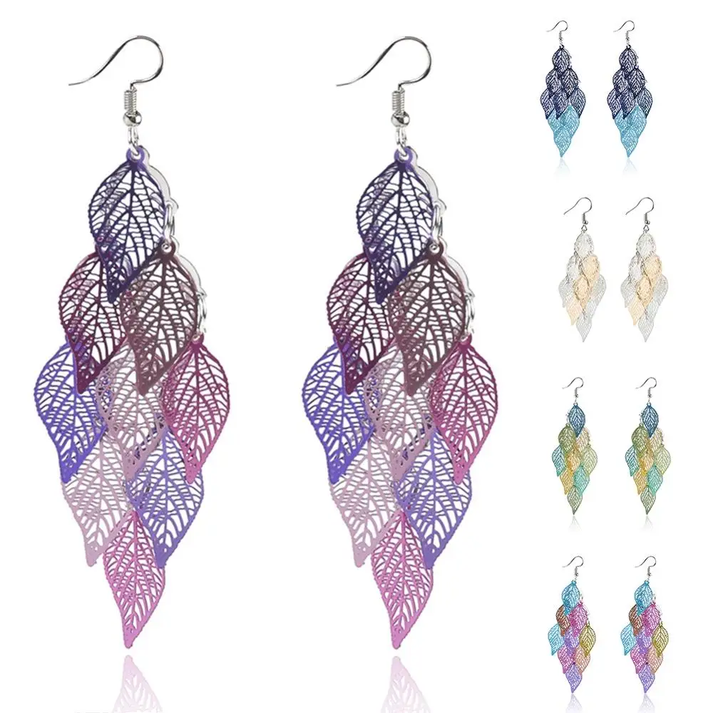 Серьги-подвески женские медные многослойные в стиле бохо | Украшения и