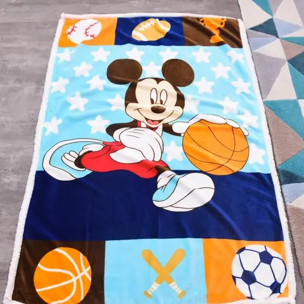 Football Mickey Флисовое Флисовое одеяло с изображением Минни Маус из мультфильма Дисней, овечьей шерсти, теплое детское одеяло, детский коврик для дивана, простыни, подарок - Цвет: Football Mickey