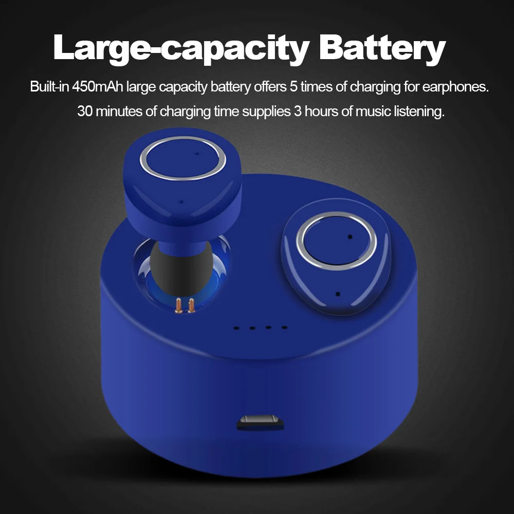 TWS F1 True Беспроводной Bluetooth наушники Невидимый стерео музыкальные Hands free 450 мАч