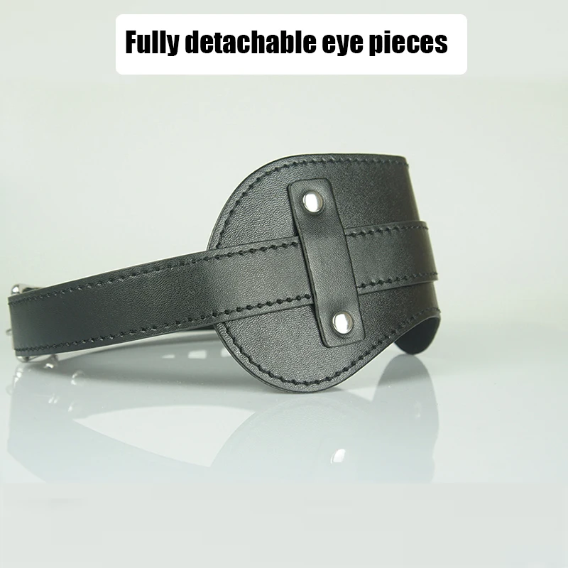 Кожаный SM-капюшон для секса маска БДСМ съемный дилдо с шариком повязка на глаза