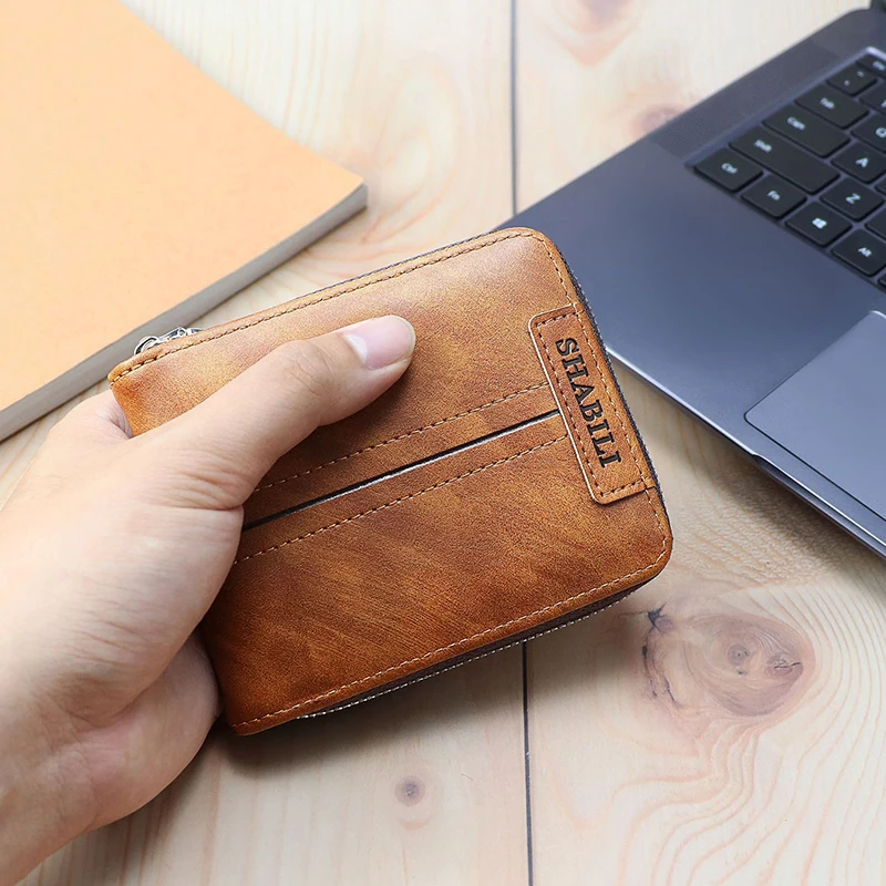 

2021 New Wallet Men Casual Short Male Clutch Pu Leather Wallet Small Wallet Fashion Card Holder Men Coin Purse Fashion Handbag
