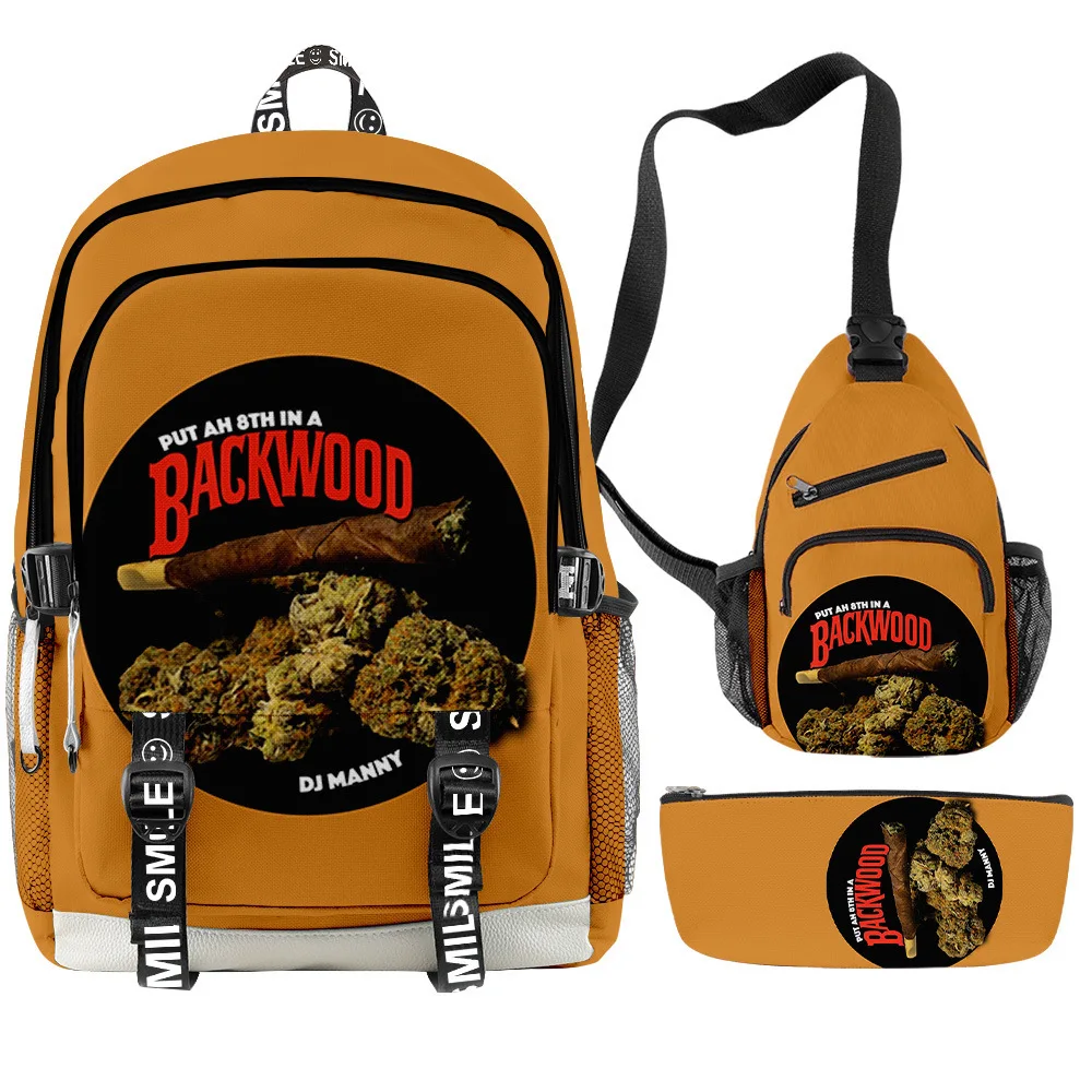 

BACKWOODS Backpack Cigar With The Same Print Peripheral Cool And Simple 3pcs Set For Men And Women With USB Charging