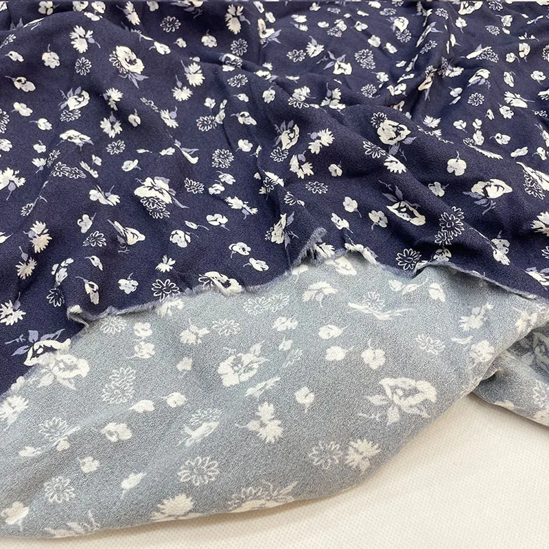 

Зеленая ткань с принтом Cuihua, модная женская одежда, рубашка, темно-синяя ткань для платьев на метр