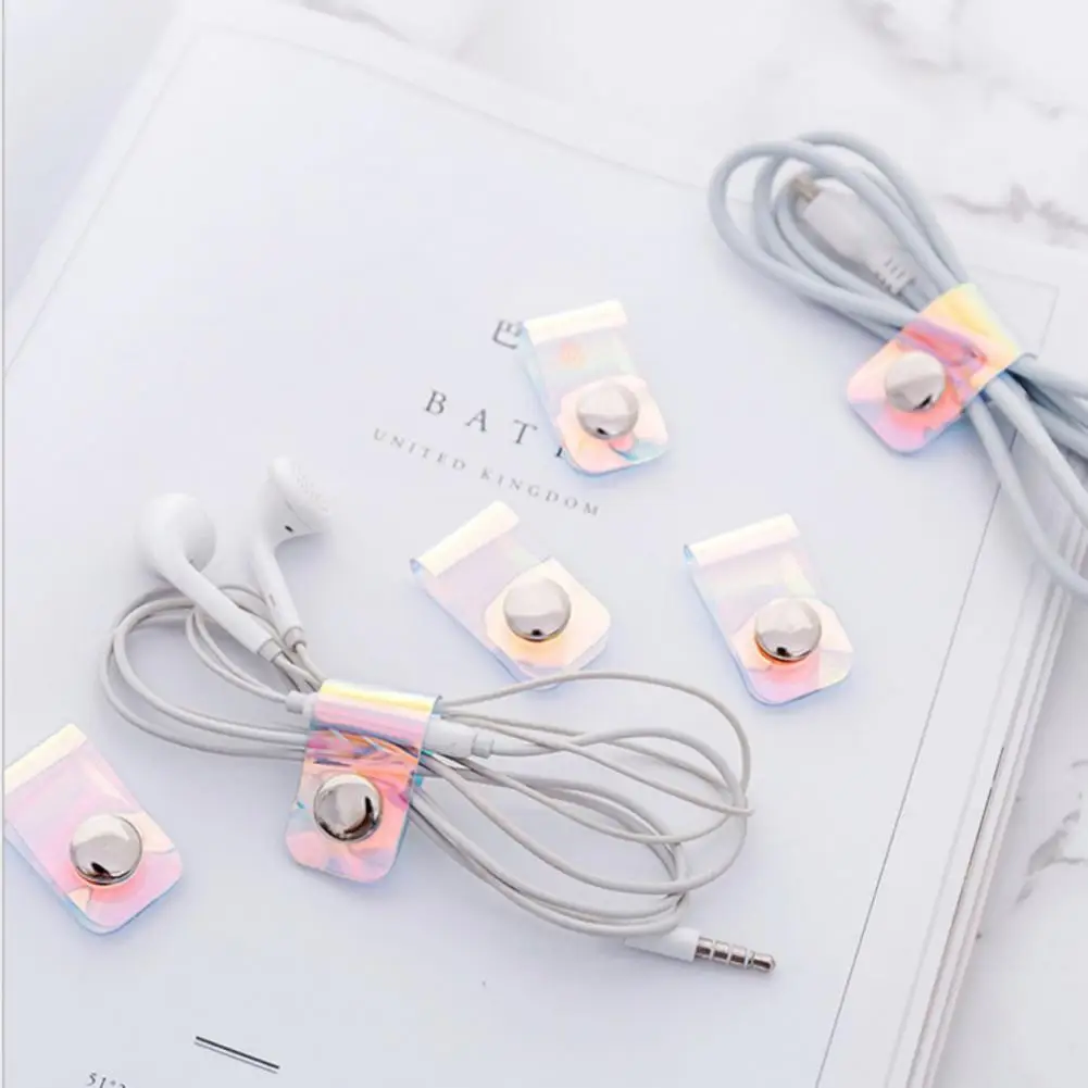 

Cable Clip Practical Data Cable Wire Buckle Organizer Laser PVC Cable Winder