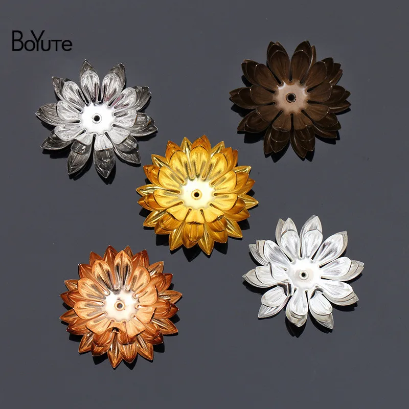 BoYuTe (20 шт./лот 30 мм Металлические латунные четырехслойные хризантемы материалы