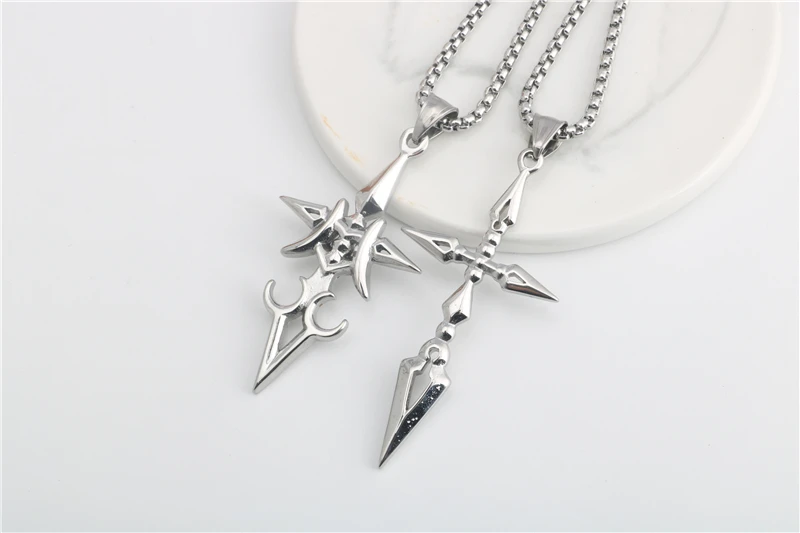 

Stainless Steel necklaces for men necklaces for women valentines day gift punk Hip hop Palace Pendant necklace curse Cut curse