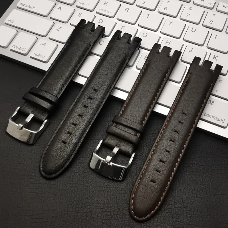 Ремешок для часов из натуральной кожи диаметром 21 мм с пряжкой язычком браслеты