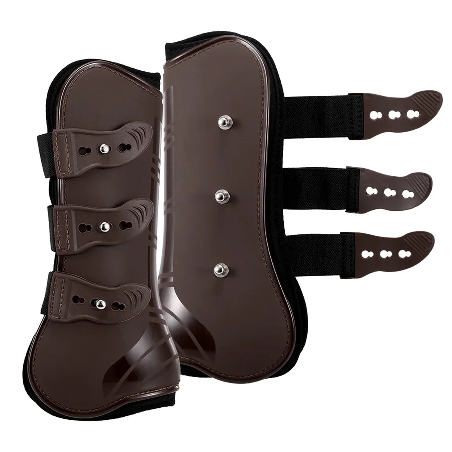 Brown Front leg Регулируемые сапоги для ног нога лошади конная Передняя Задняя Нога защита конного сухожилия - Цвет: Brown Front leg