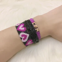 bluestar boho bracelet miyuki bead bracelet purple heart pulseras mujer moda crystal handmade jewelry gift